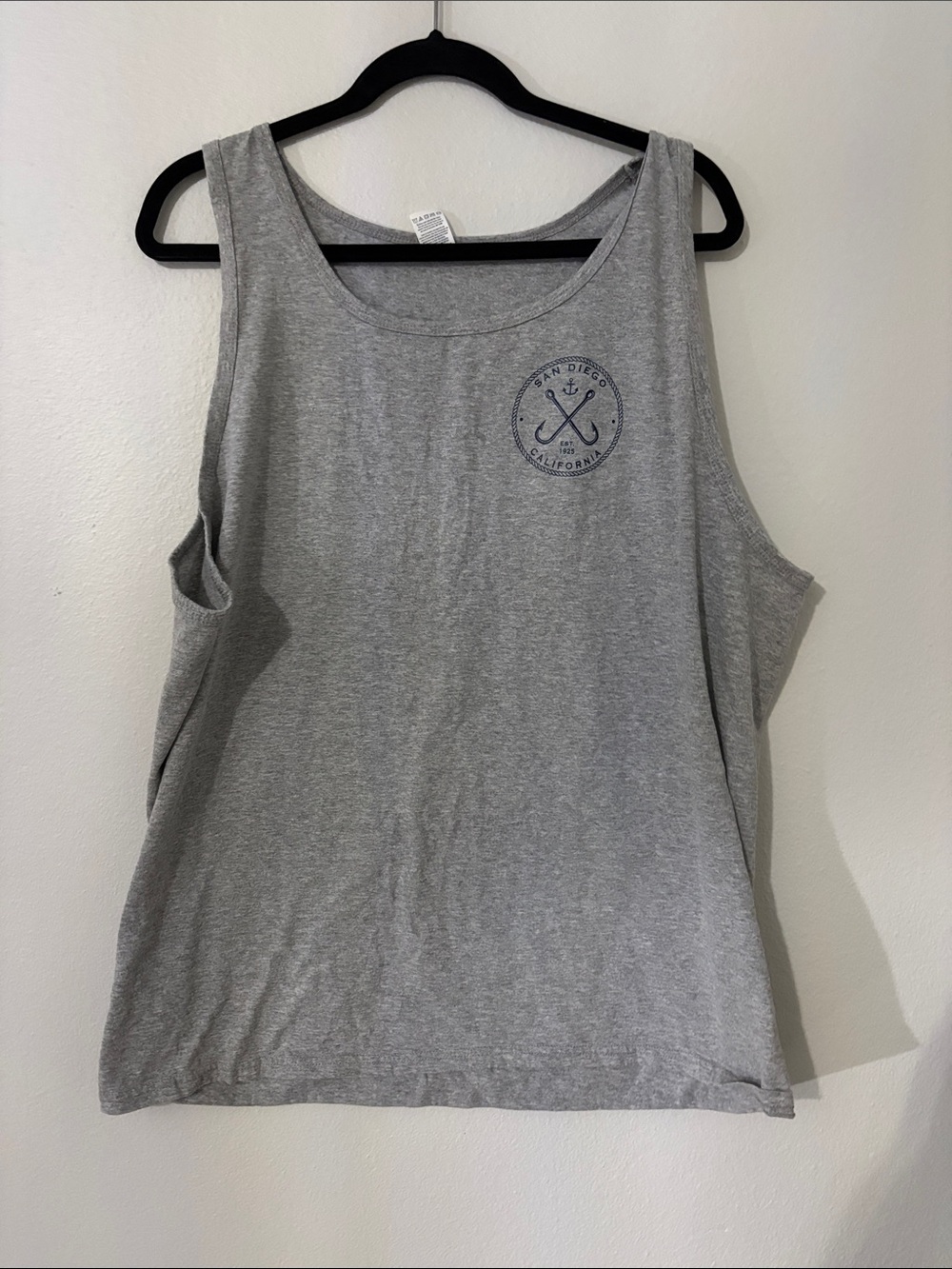 Fruit of the loom Grey Sleeveless Tank with Small Emblem